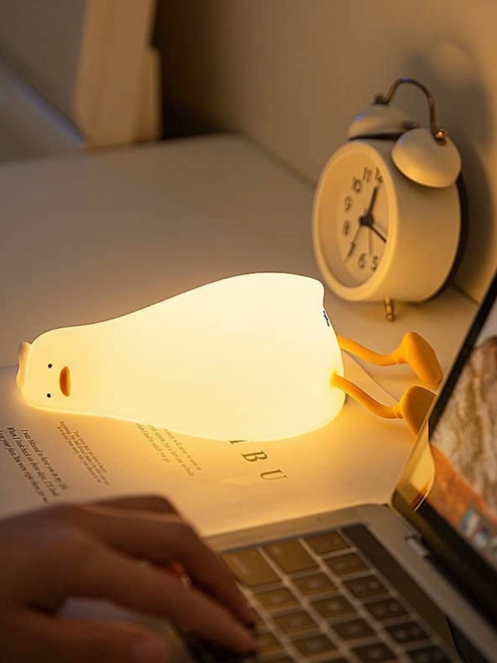 HFMK Pat the Duck Lying Flat LED Dimmable Squishy Night Light - NEW